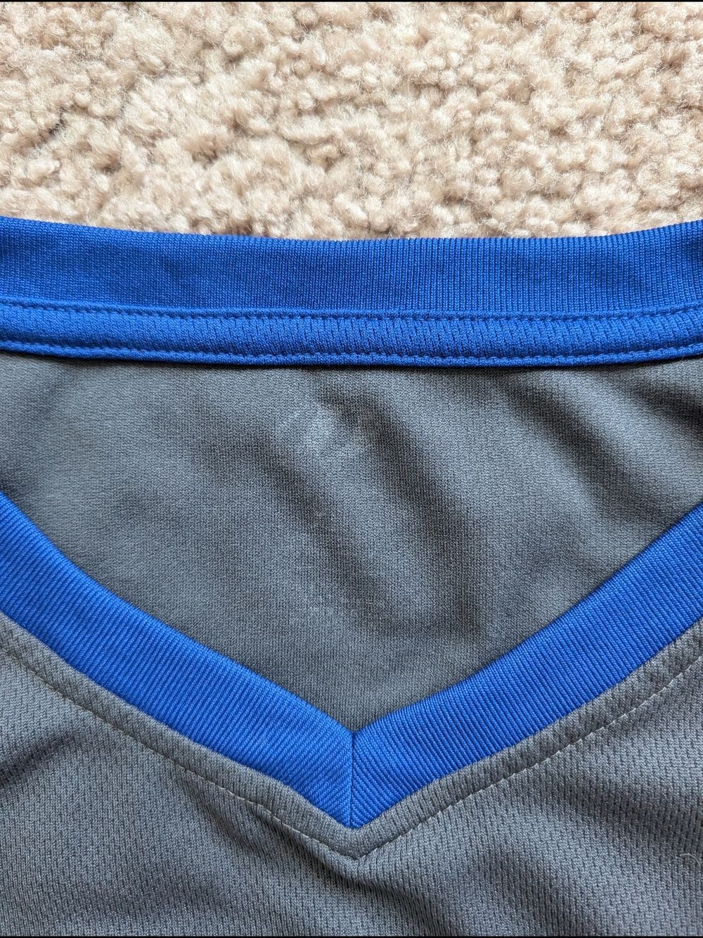 Dynasty Chicago Cubs Mens MLB Grey Royal Blue V-Neck Short Sleeve Shirt Size XL - Picture 5 of 9